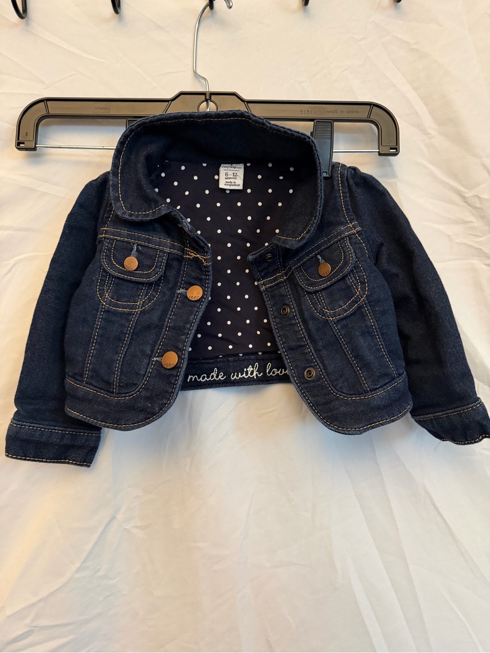 Infants 6-12 M  Gap Dark Blue Denim Jacket - Made With Love